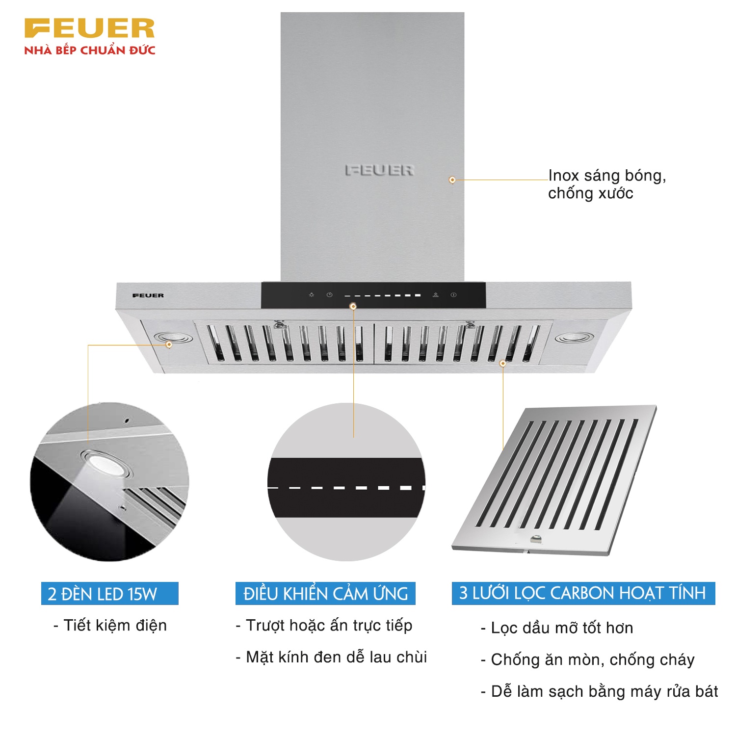 Cấu tạo Hút mùi chữ T slim – FEUER T59S